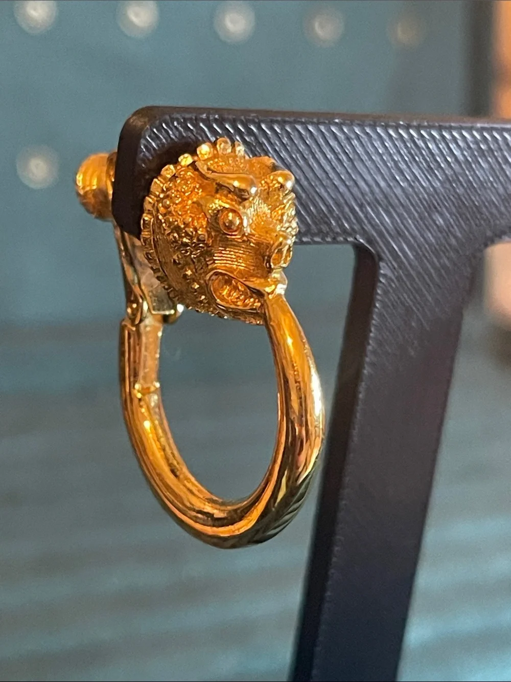 *RARE* Vendome Chimera Ouroboros Gold-Plated Hoop Clip On Earrings